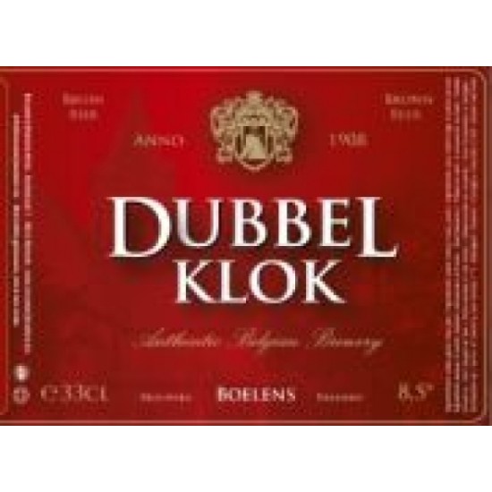 Boelens Dubbel Klok - Cerveza Belga Abadia Doble 33cl