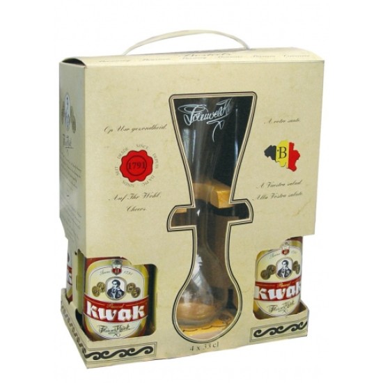 Kwak - Estuche cerveza Belga 4x33cl + 1 Vaso Kwak