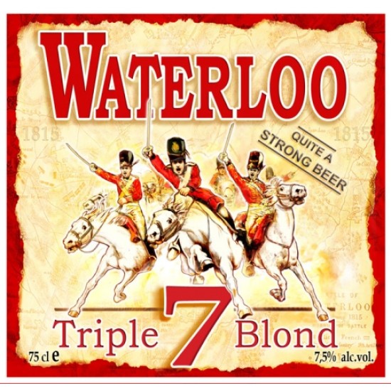 Waterloo Triple 7 Blonde - Cerveza Belga Abadia Triple 75cl